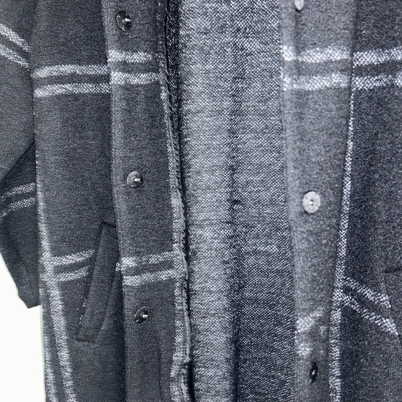 Adrienne Vittadini Gray Black Plaid Wool Coat Women’s Sz 1X - Picture 9 of 13